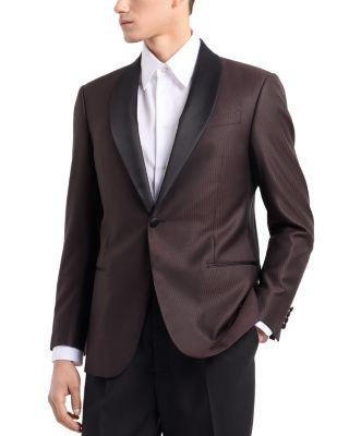 G Line Regular Fit Wool & Silk Shawl Lapel Blazer by EMPORIO ARMANI