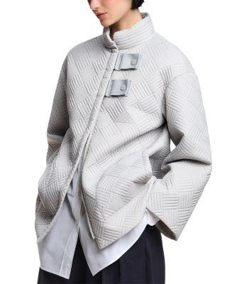 Geometric Quilted Peacoat by EMPORIO ARMANI