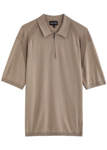 Half-zip jersey-knit polo shirt by EMPORIO ARMANI