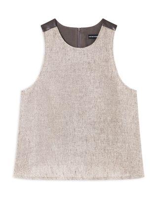 Heavy Canvas Linen Sleeveless Shirt by EMPORIO ARMANI