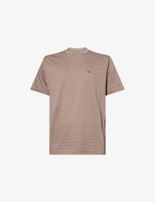 Icon Chevron-Print Cotton-Jersey T-Shirt by EMPORIO ARMANI