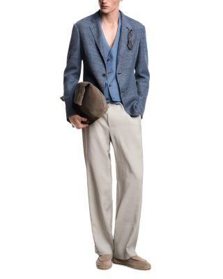 Icon Cotton Blazer Jacket with Knit Effect 3D Texture by EMPORIO ARMANI