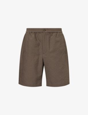 Icon Seersucker Woven Bermuda Shorts by EMPORIO ARMANI