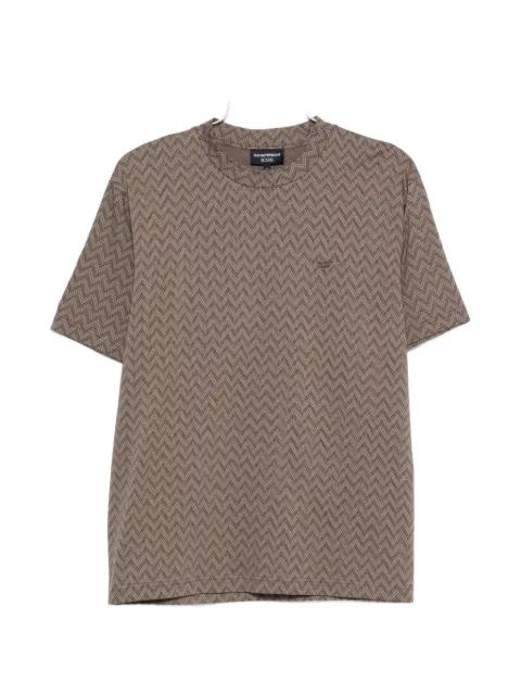 Icon chevron-pattern cotton T-shirt by EMPORIO ARMANI