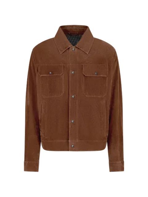 Icon pocket-details suede jacket by EMPORIO ARMANI