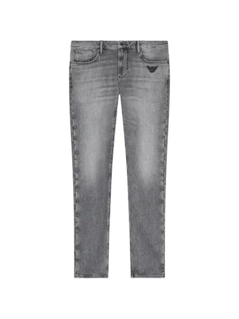 J06 logo-embroidered slim-fit jeans by EMPORIO ARMANI