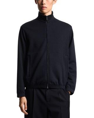 Jacquard Zip Up Sweatshirt by EMPORIO ARMANI