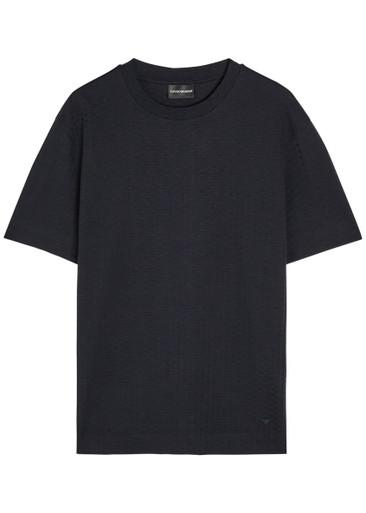 Jacquard logo-embroidered cotton T-shirt by EMPORIO ARMANI