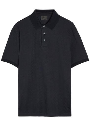 Jacquard logo-embroidered cotton polo shirt by EMPORIO ARMANI