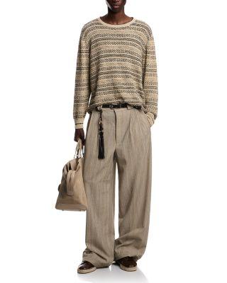 Knit Jacquard Cotton Blend Sweater by EMPORIO ARMANI