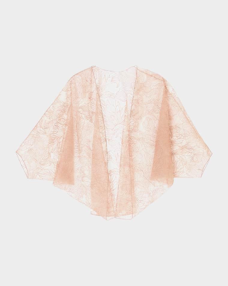 Leaf-Embroidered Tulle Cape by EMPORIO ARMANI
