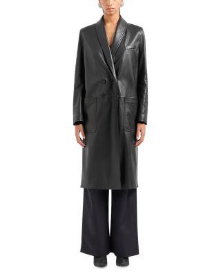 Leather Midi Coat by EMPORIO ARMANI