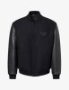 Leather-Sleeve Wool Varsity Jacket by EMPORIO ARMANI