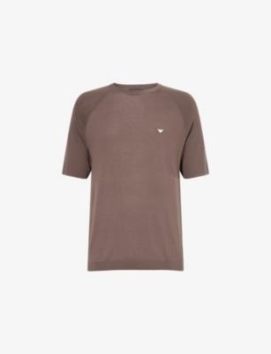 Logo-Embroidered Crew-Neck Knitted Top by EMPORIO ARMANI