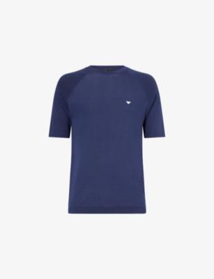 Logo-Embroidered Crew-Neck Knitted Top by EMPORIO ARMANI