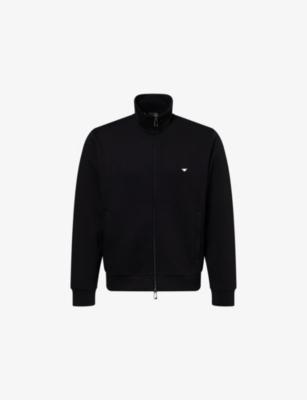 Logo-Embroidered Zip-Up Double-Jersey Sweatshirt by EMPORIO ARMANI
