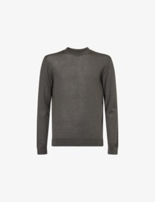 Logo-Patch Semi-Sheer Wool Jumper by EMPORIO ARMANI
