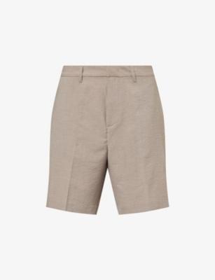 Logo-Plate Seersucker Woven Shorts by EMPORIO ARMANI