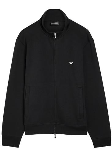 Logo-embroidered jersey jacket by EMPORIO ARMANI