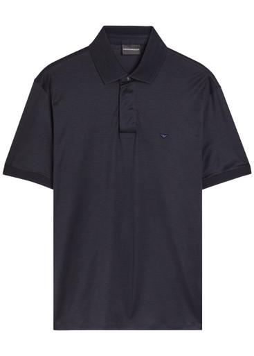 Logo-embroidered jersey polo shirt by EMPORIO ARMANI