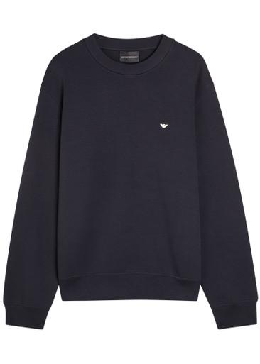 Logo-embroidered jersey sweatshirt by EMPORIO ARMANI