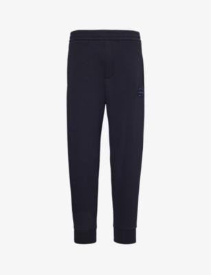 Logo-embroidered relaxed-fit stretch-cotton-blend jogging bottoms by EMPORIO ARMANI