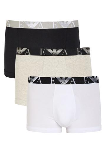Logo stretch-cotton trunks - set of three by EMPORIO ARMANI