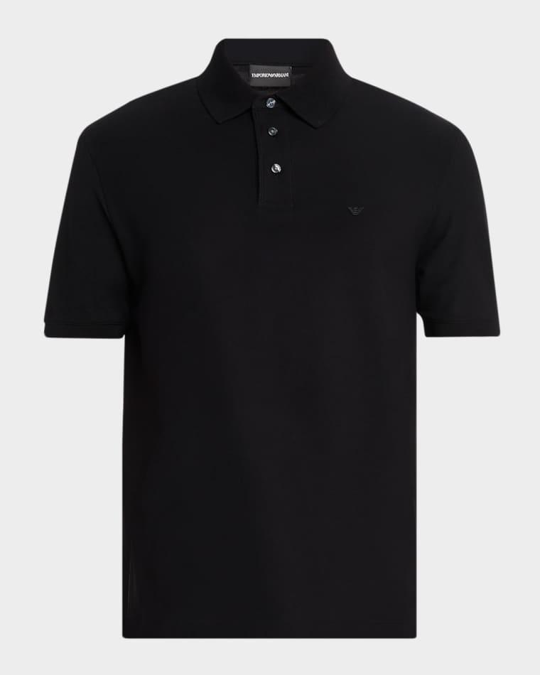 Men's Cotton Jersey Ribbed-Trim Polo Shirt by EMPORIO ARMANI