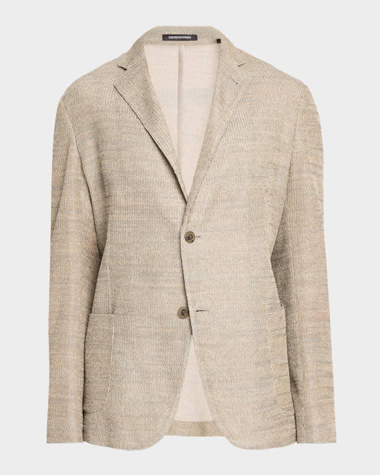 Men's Cotton Textured Knit Blazer by EMPORIO ARMANI