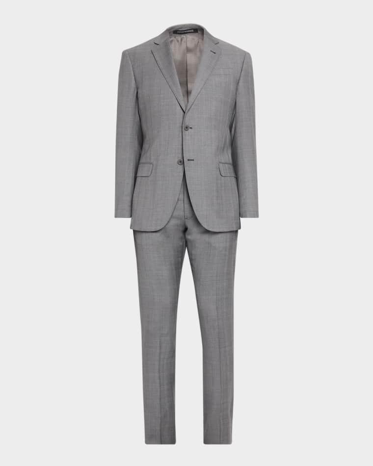 Men's G Line Wool Glen Check Two-Piece Suit by EMPORIO ARMANI