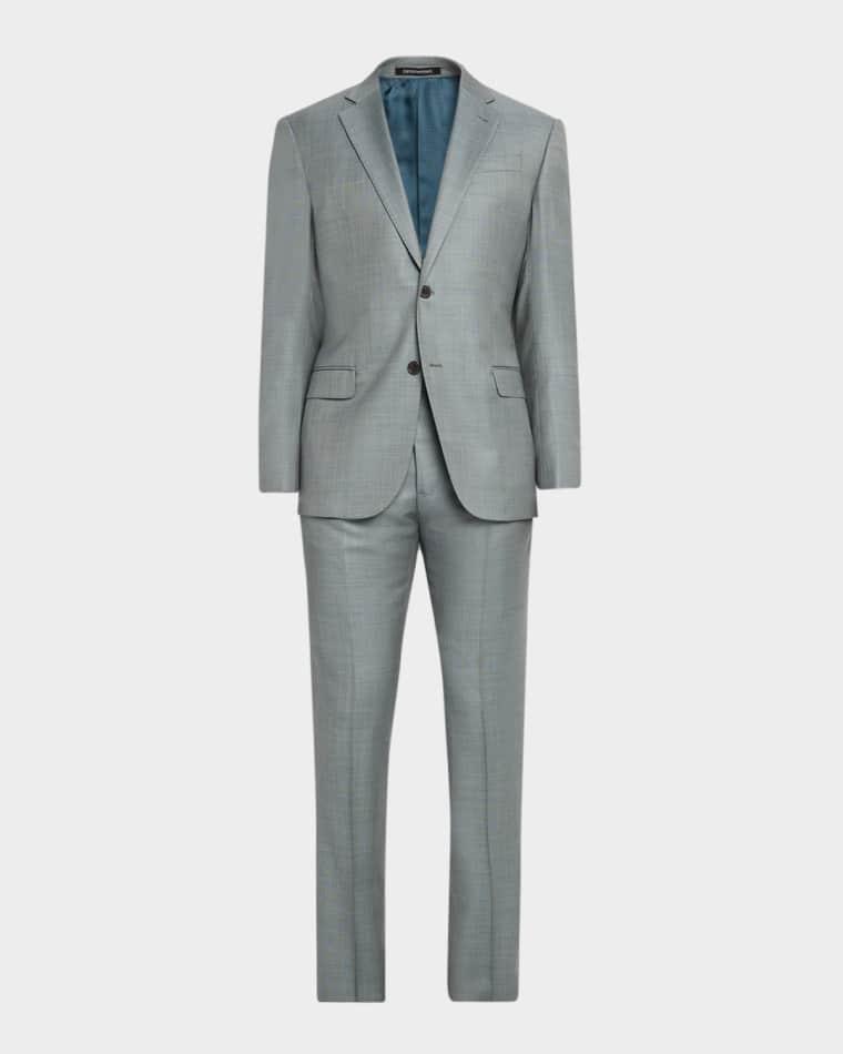 Men's G Line Wool Sharkskin Two-Piece Suit by EMPORIO ARMANI