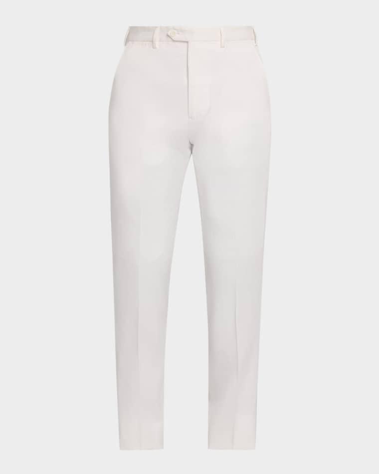 Men's Lyocell-Blend Flat-Front Trousers by EMPORIO ARMANI