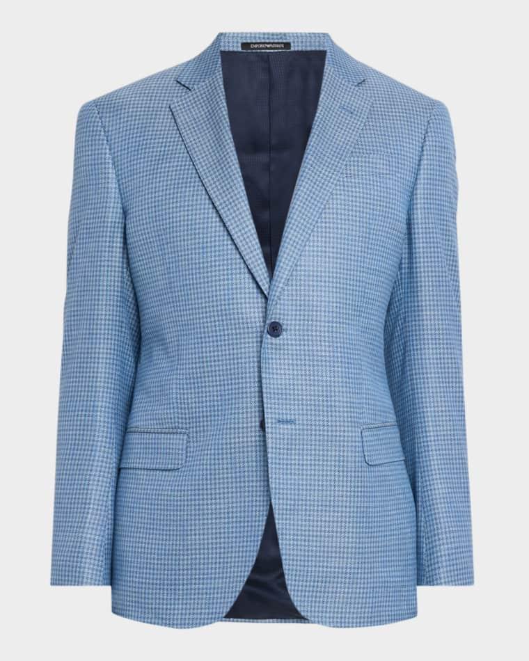 Men's Micro-Check Bamboo Viscose G Line Sport Coat by EMPORIO ARMANI