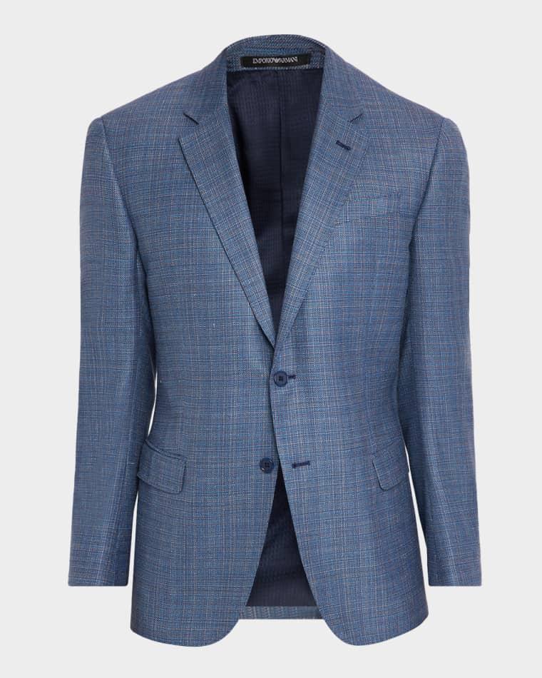 Men's Micro Check Wool-Blend Sport Coat by EMPORIO ARMANI