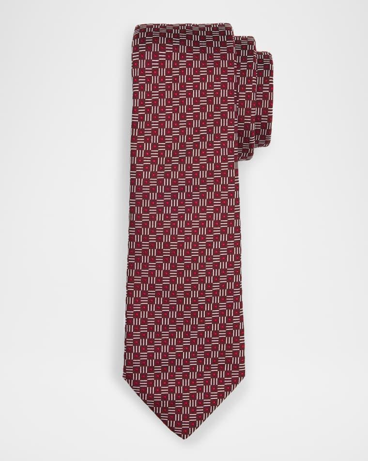 Men's Micro-Geometric Square Silk Tie by EMPORIO ARMANI