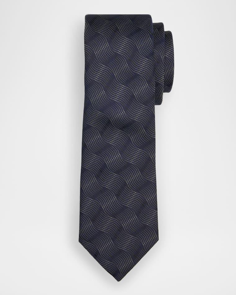 Men's Wave Jacquard Silk Tie by EMPORIO ARMANI