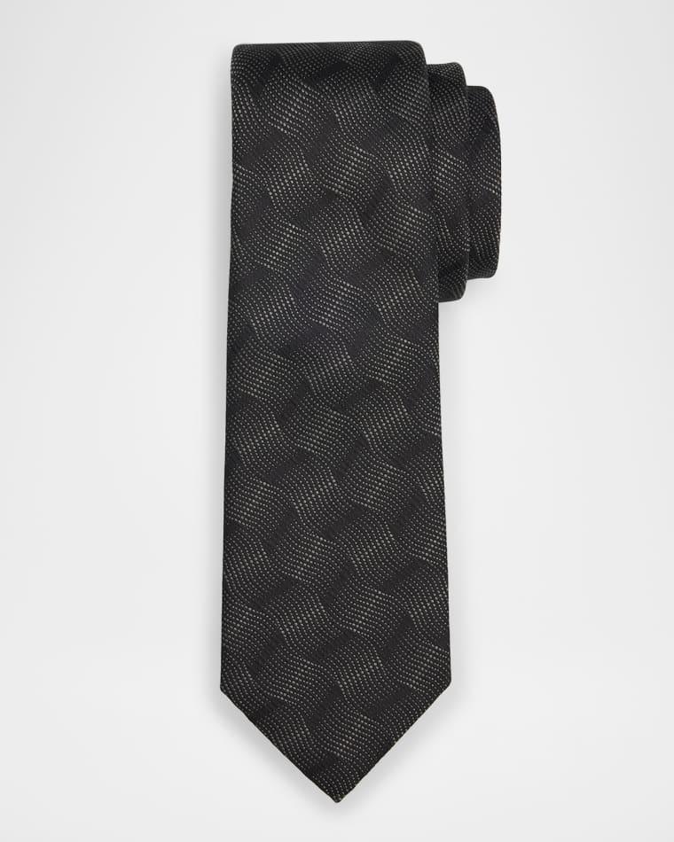 Men's Wave Jacquard Silk Tie by EMPORIO ARMANI