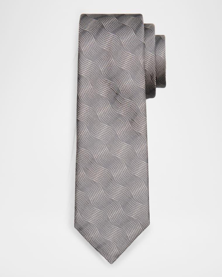 Men's Wave Jacquard Silk Tie by EMPORIO ARMANI