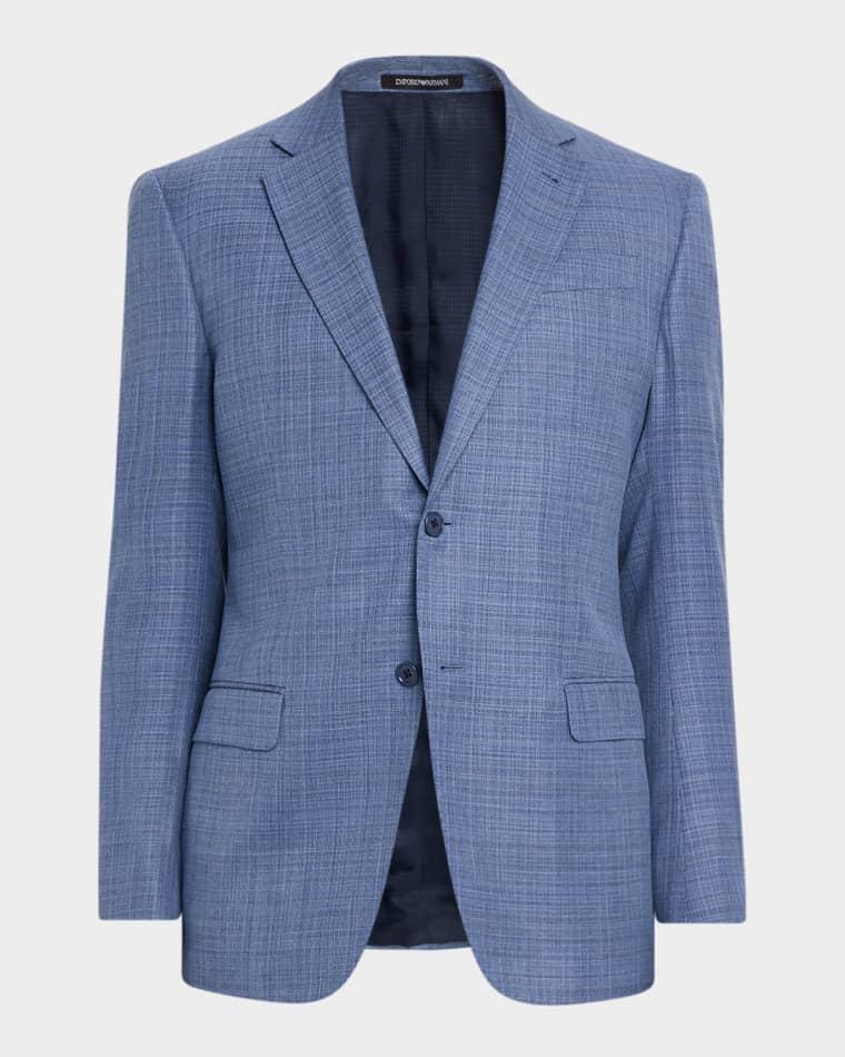 Men's Wool G Line Blurred Plaid Sport Coat by EMPORIO ARMANI