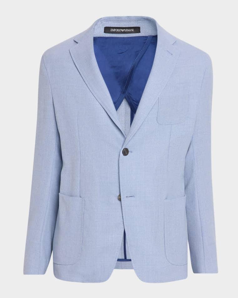 Men's Wool Textured Patch Pocket Sport Coat by EMPORIO ARMANI