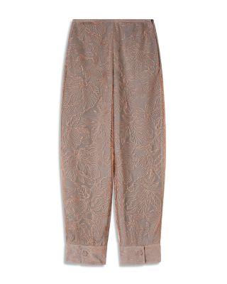 Metallic Floral Embroidered Tulle Pants by EMPORIO ARMANI