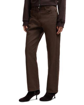 Mid Rise Garment Dyed Straight Jeans in Solid Dark by EMPORIO ARMANI