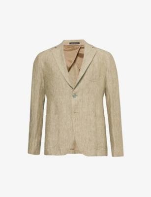 Notch-lapel regular-fit linen blazer by EMPORIO ARMANI