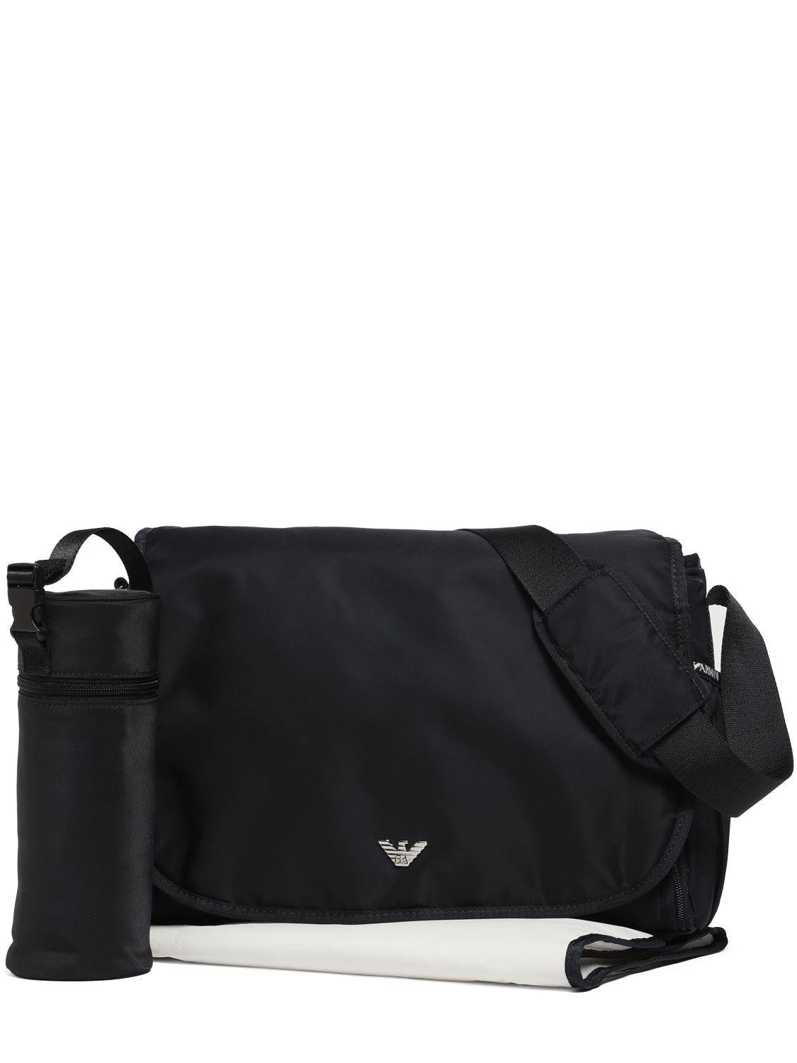 Nylon Changing Bag, Pad & Bottle Holder by EMPORIO ARMANI