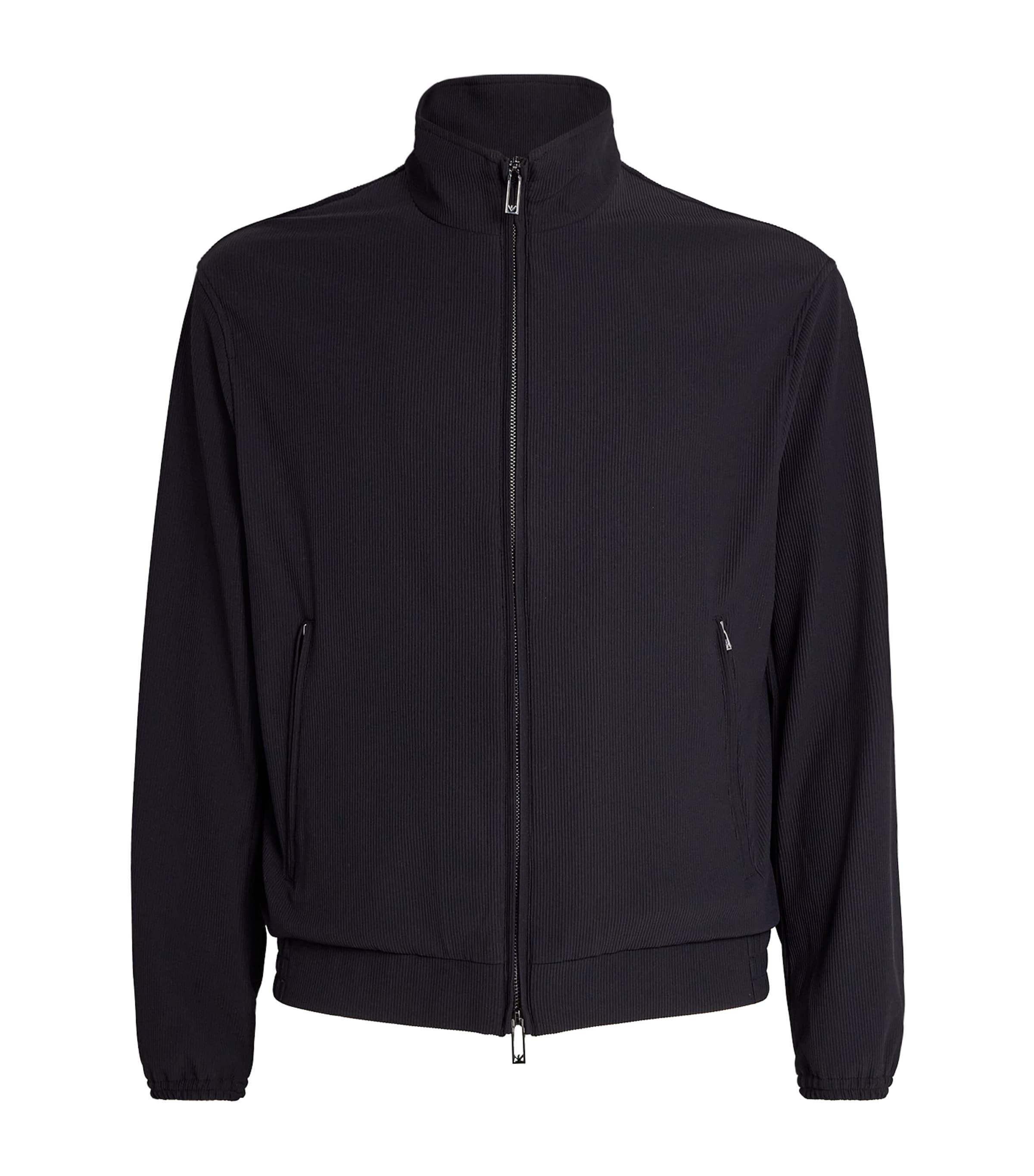 Nylon Stretch Canneté-Effect Jacket by EMPORIO ARMANI