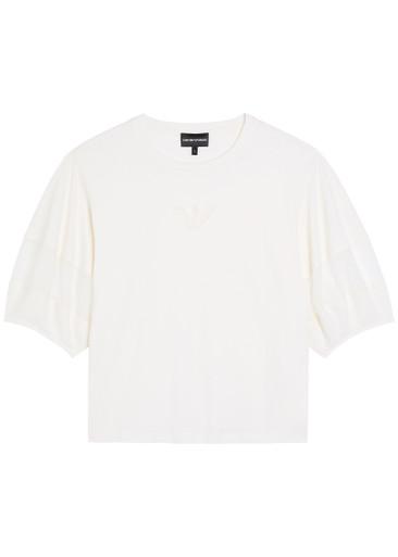 Panelled logo cotton T-shirt by EMPORIO ARMANI