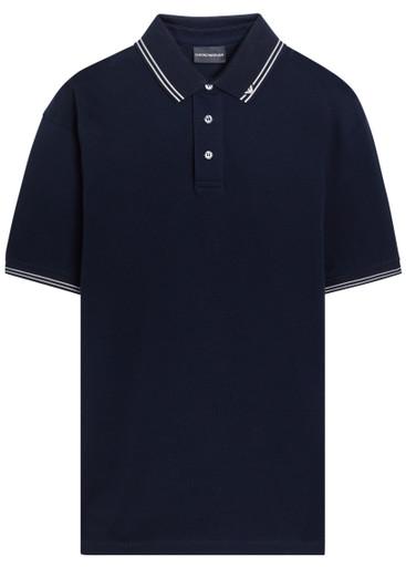 Piqué stretch-cotton polo shirt by EMPORIO ARMANI