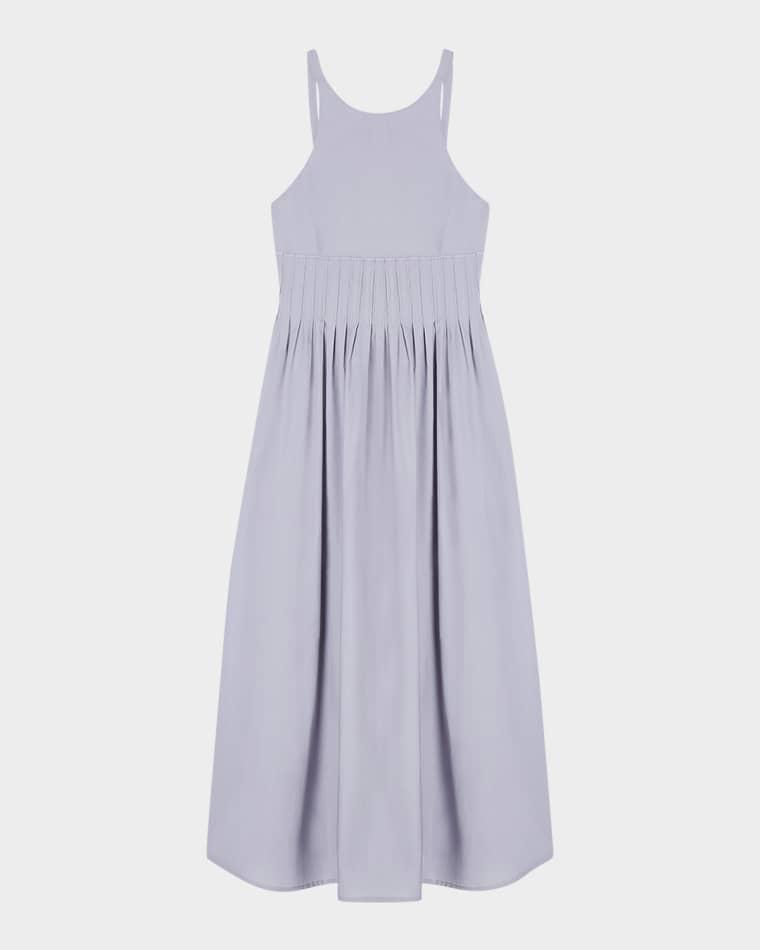 Pleated Cotton Poplin Midi Dress by EMPORIO ARMANI