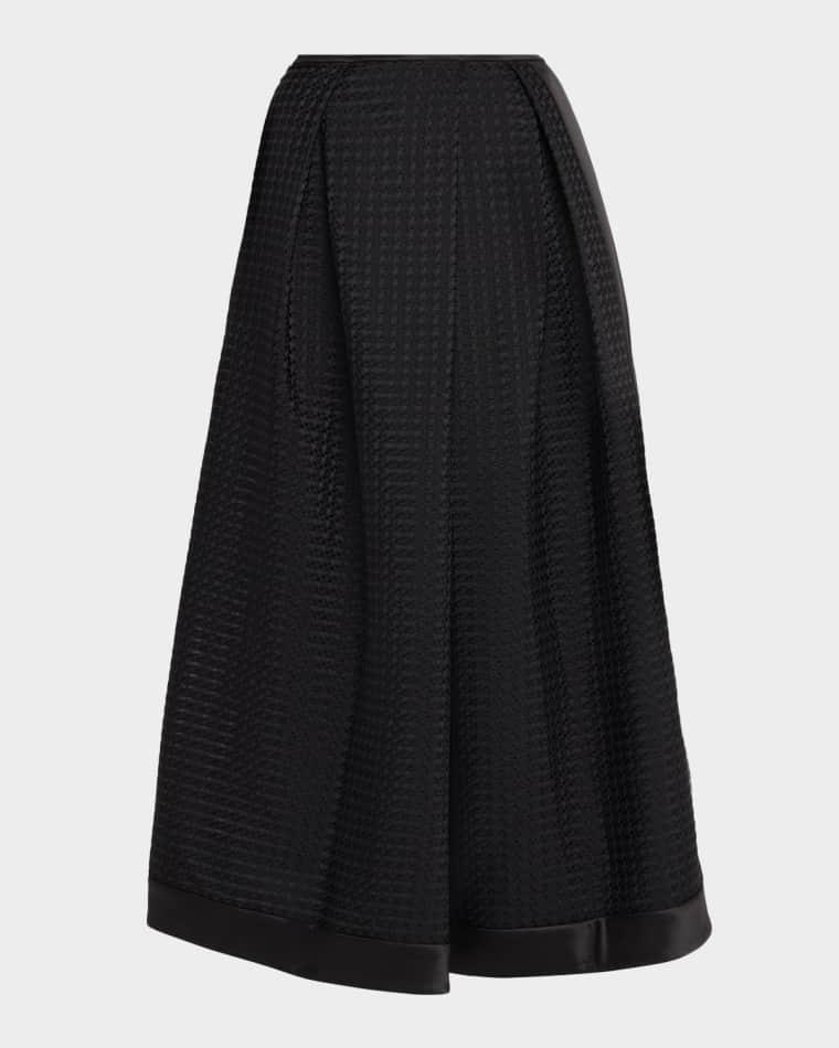 Pleated Gingham Jacquard Midi Skirt by EMPORIO ARMANI