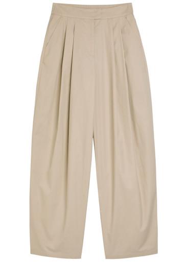 Pleated cotton-poplin trousers by EMPORIO ARMANI